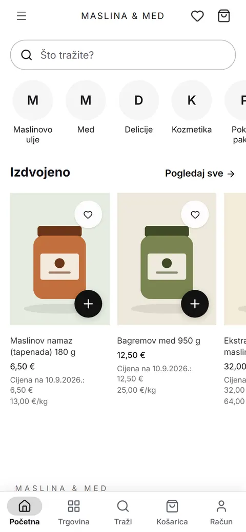 Predložak Minima na mobitelu: početna stranica trgovine