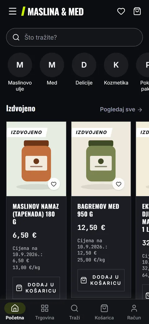 Predložak Puls na mobitelu: početna stranica trgovine
