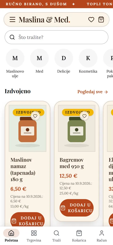 Predložak Retro na mobitelu: početna stranica trgovine
