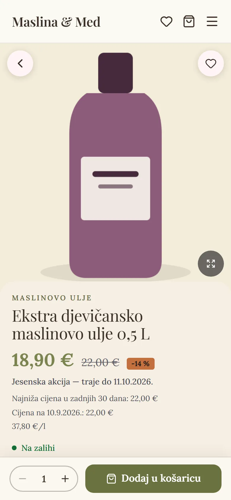Stranica proizvoda FINSHOP trgovine na mobitelu s akcijskom cijenom, najnižom cijenom u 30 dana i cijenom na 10.9.2026.